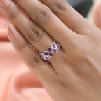 African Ruby Ring in Platinum Overlay Sterling Silver 2.90 Ct.