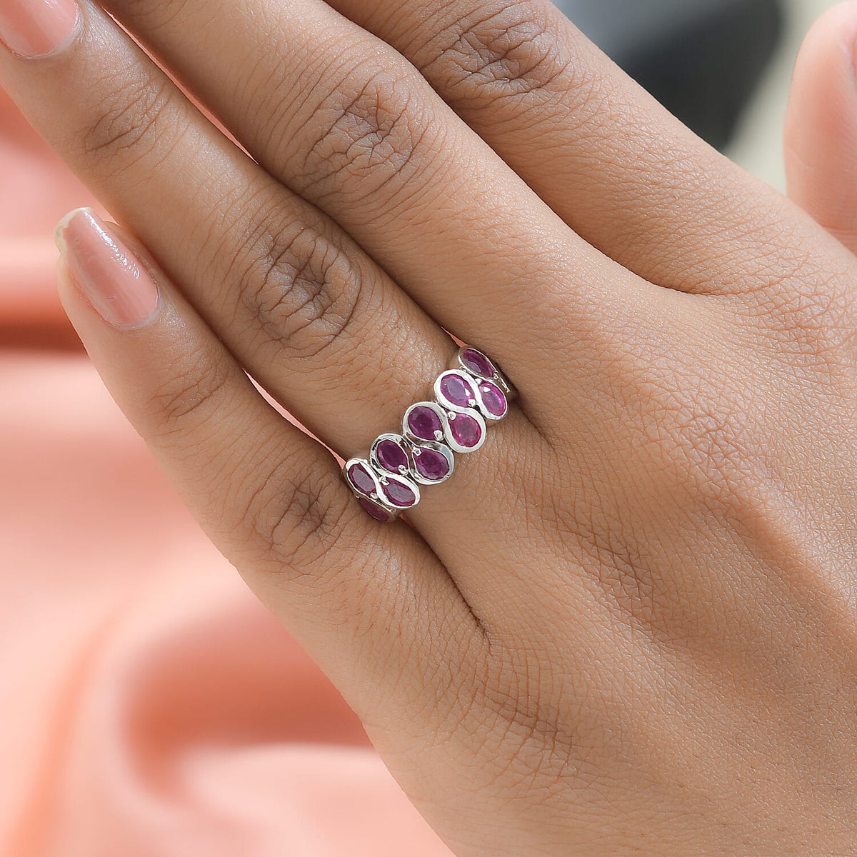 African Ruby Ring in Platinum Overlay Sterling Silver 2.90 Ct. 7083476 6