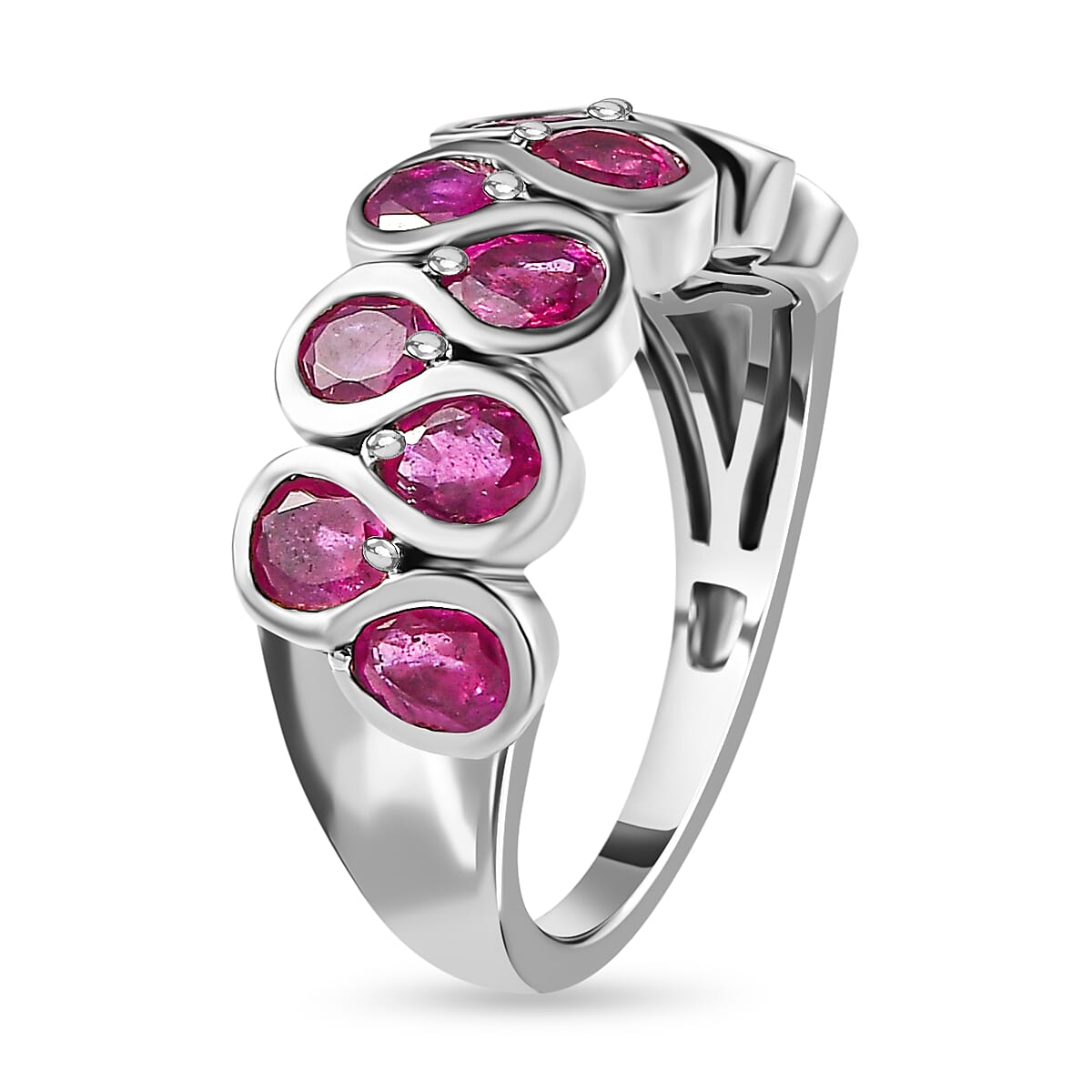 African Ruby Ring in Platinum Overlay Sterling Silver 2.90 Ct. 7083476 8