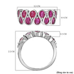 African Ruby Ring in Platinum Overlay Sterling Silver 2.90 Ct.