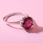 African Ruby Ring in Rhodium Overlay Sterling Silver 5.40 Ct.