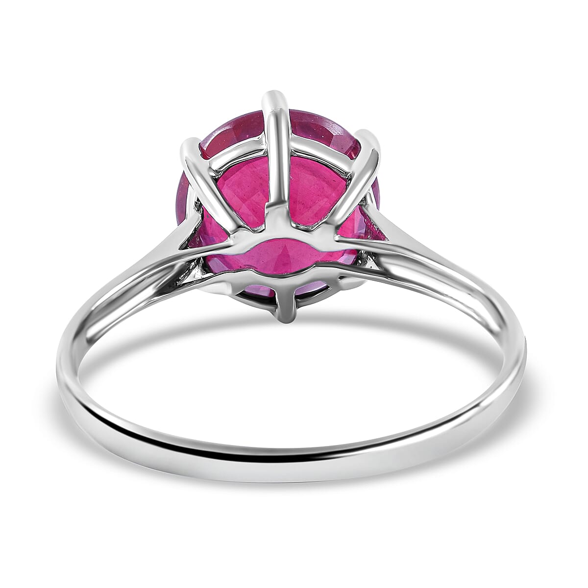 African Ruby Ring in Rhodium Overlay Sterling Silver 5.40 Ct. 7255863 4