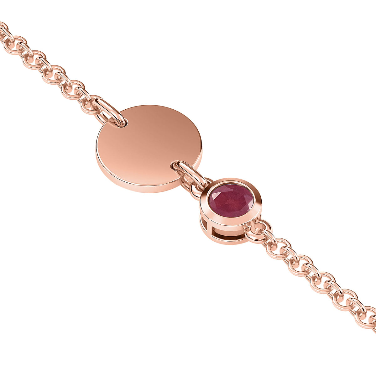 African Ruby Solitaire Bracelet in Rose Gold Plated Sterling Silver 3627352 4
