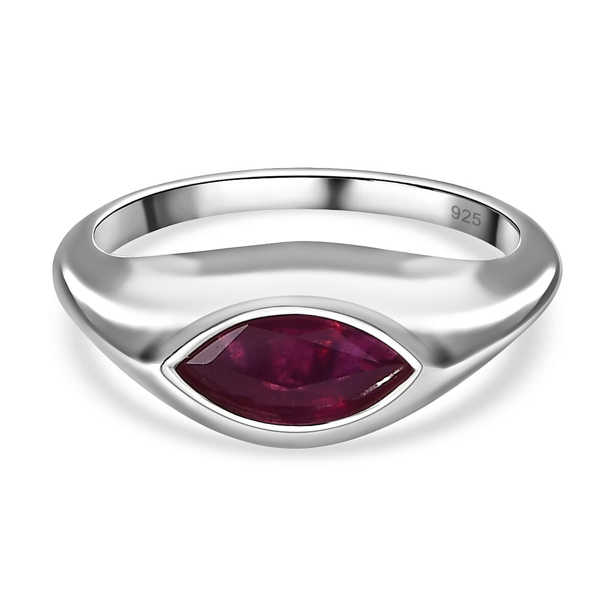 African Ruby Solitaire Ring in Platinum Overlay Sterling Silver 1.41 Ct. 7544401 0
