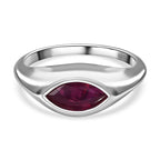 African Ruby Solitaire Ring in Platinum Overlay Sterling Silver 1.41 Ct.