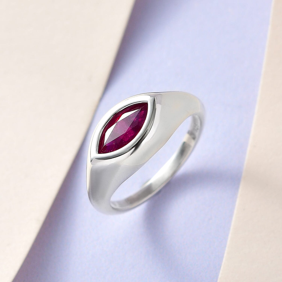 African Ruby Solitaire Ring in Platinum Overlay Sterling Silver 1.41 Ct. 7544401 1