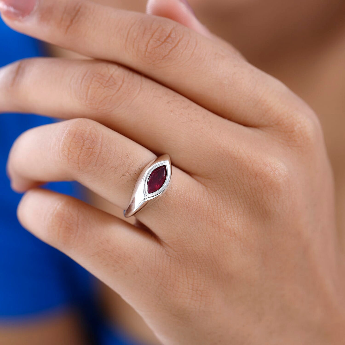 African Ruby Solitaire Ring in Platinum Overlay Sterling Silver 1.41 Ct. 7544401 2