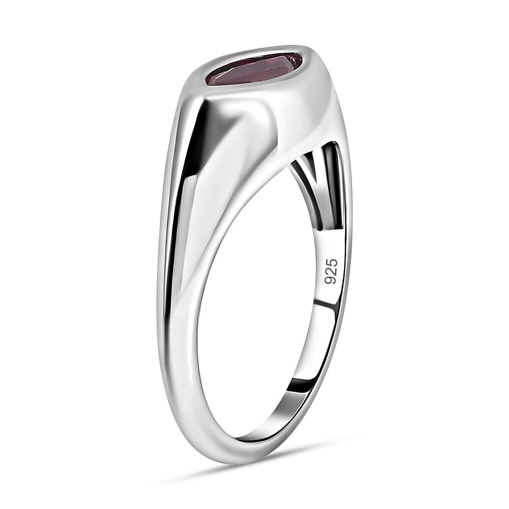 African Ruby Solitaire Ring in Platinum Overlay Sterling Silver 1.41 Ct.