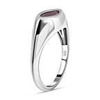 African Ruby Solitaire Ring in Platinum Overlay Sterling Silver 1.41 Ct.