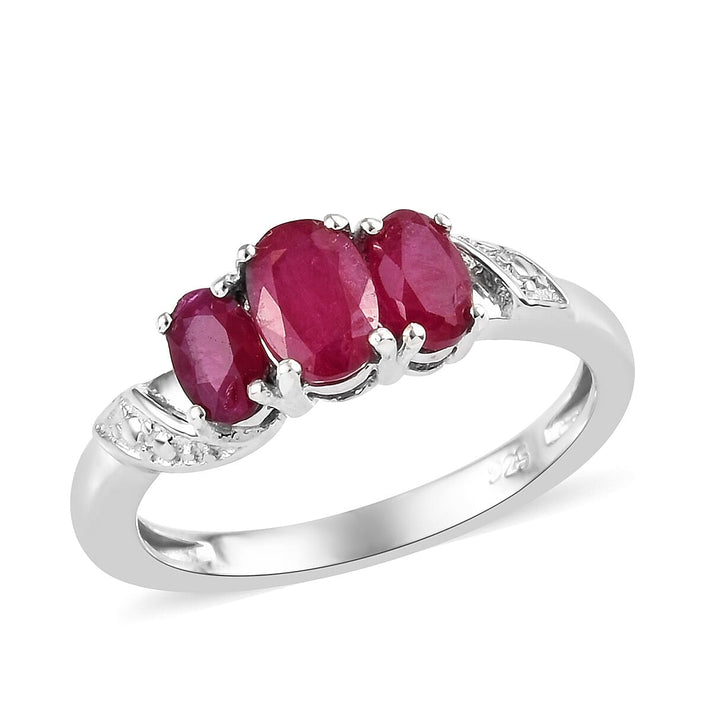 African Ruby Trilogy Ring in Platinum Plated Sterling Silver 3285237 1