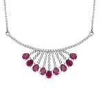 African Ruby & Natural Zircon Necklace (Size - 20) in Platinum Overlay Sterling Silver 5.38 Ct, Silver Wt 6.93 GM
