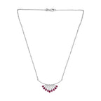 African Ruby & Natural Zircon Necklace (Size - 20) in Platinum Overlay Sterling Silver 5.38 Ct, Silver Wt 6.93 GM
