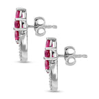 African Ruby and Natural Zircon Earrings in Platinum Overlay Sterling Silver 4.34 Ct