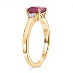 RACHEL GALLEY African Ruby & White Zircon Ring in 18K Vermeil Yellow Gold Plated Sterling Silver 1.91 Ct.