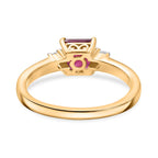 RACHEL GALLEY African Ruby & White Zircon Ring in 18K Vermeil Yellow Gold Plated Sterling Silver 1.91 Ct.
