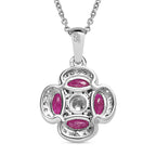 African Ruby and Natural Zircon Pendant with Chain (Size 20) in Platinum Overlay Sterling Silver 1.75 Ct