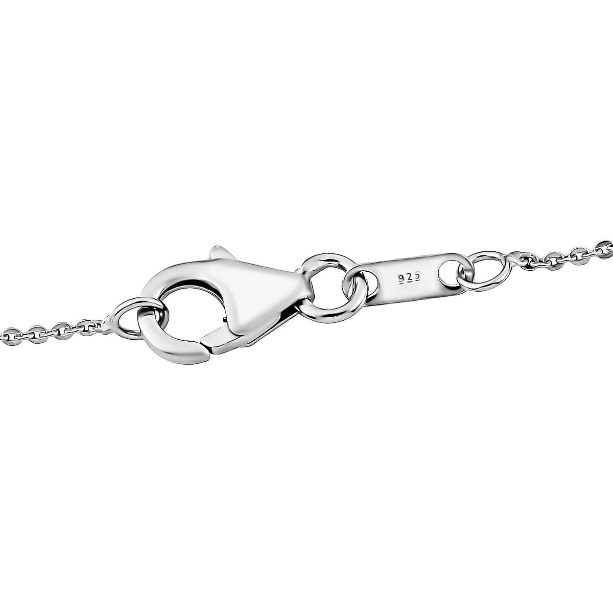 African Ruby &amp; White Zircon Pendant with Chain (Size - 20) in Rhodium Overlay Sterling Silver 0.865ct 4355537 6