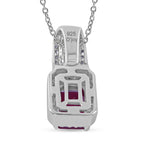 African Ruby, Natural Zircon & Rainbow Sapphire Pendant with Chain (Size 20) in Rhodium Overlay Sterling Silver 2.75 Ct