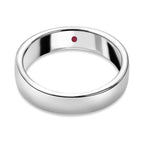 African Ruby (FF) Band Ring in Platinum Overlay Sterling Silver.