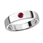 African Ruby (FF) Ring in Platinum Overlay Sterling Silver