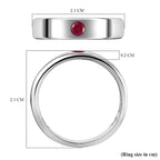 African Ruby (FF) Ring in Platinum Overlay Sterling Silver