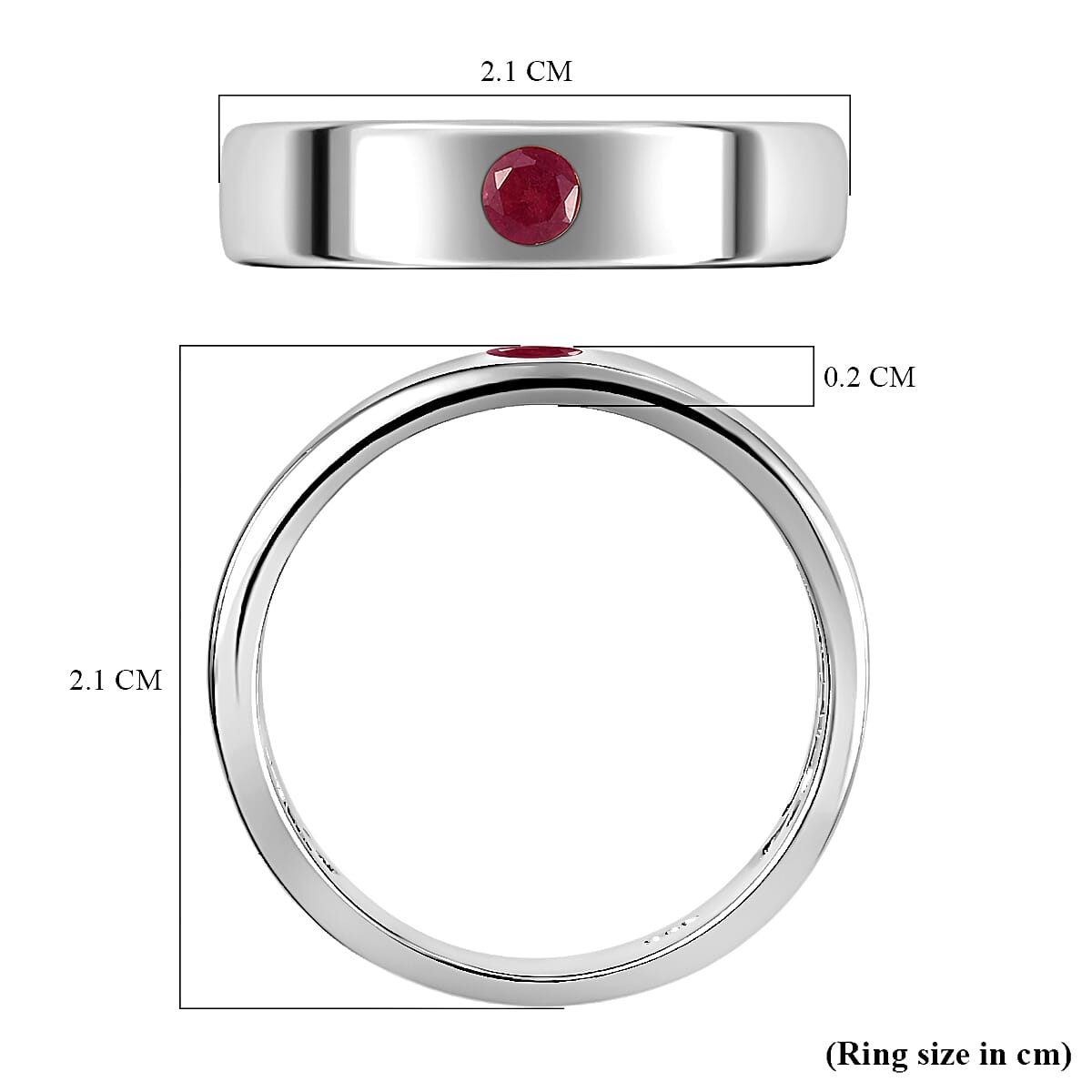 African Ruby (FF) Ring in Platinum Overlay Sterling Silver 3634644 2