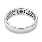 African Ruby (FF) Ring in Platinum Overlay Sterling Silver