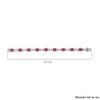 African Ruby and Natural Zircon Bracelet (Size - 7.5) in Platinum Overlay Sterling Silver 19.19 Ct
