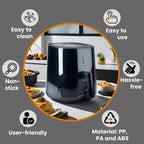 Homesmart Digital Air Fryer (4L,1200W) - Roasts, Bakes and Grills Faster With Less Fat -  Black