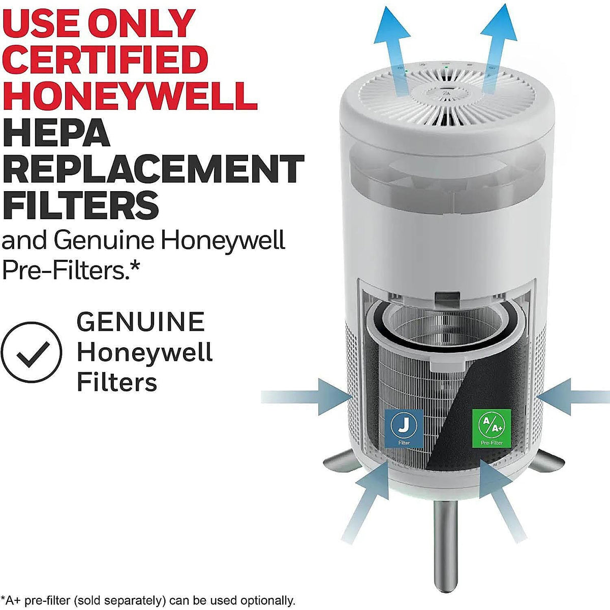 Honeywell Designer Series Ultra Quiet HEPA Tower Air Purifier - White 7846381 5