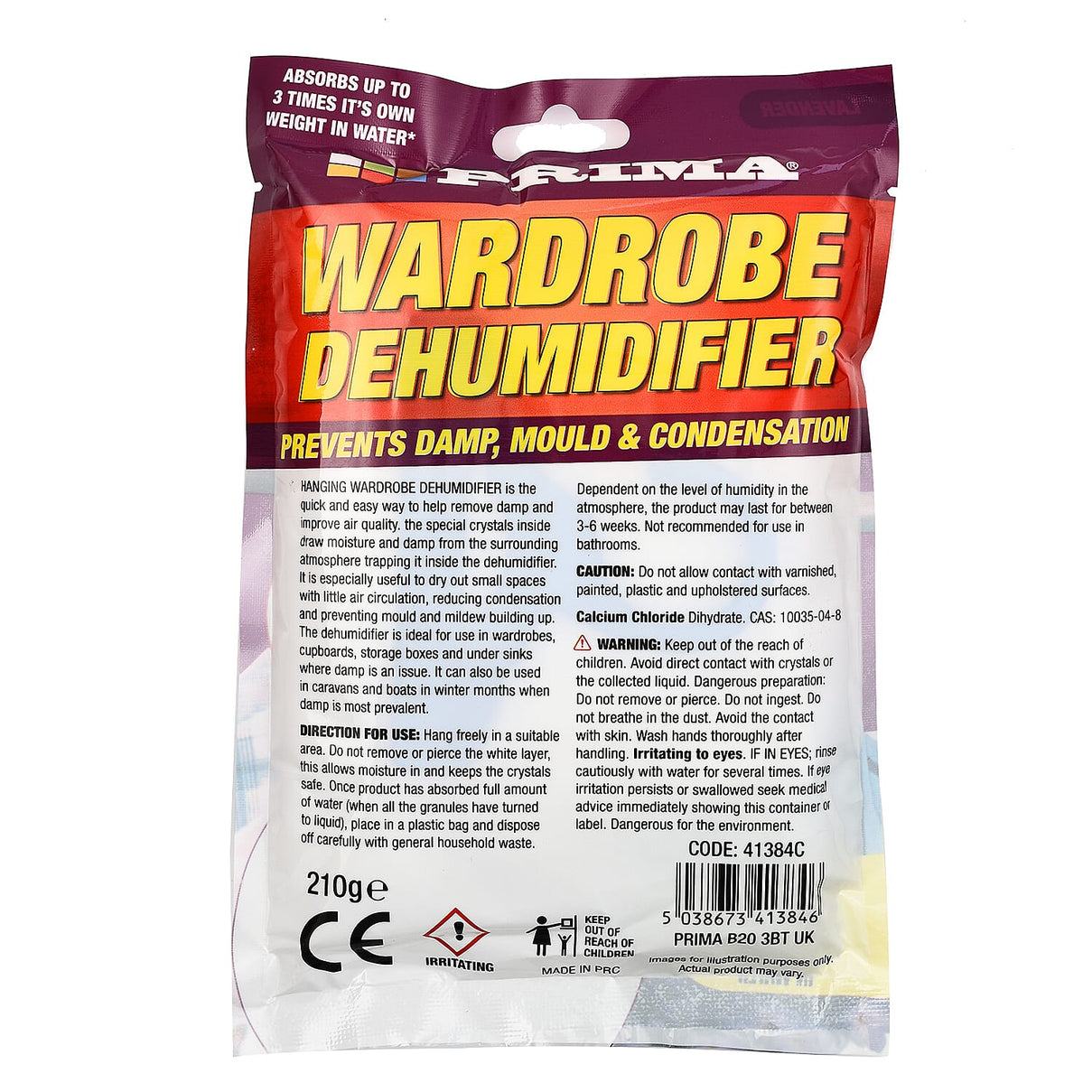 Prima Wardrobe Dehumidifier 210g - Lavender 7927029 5