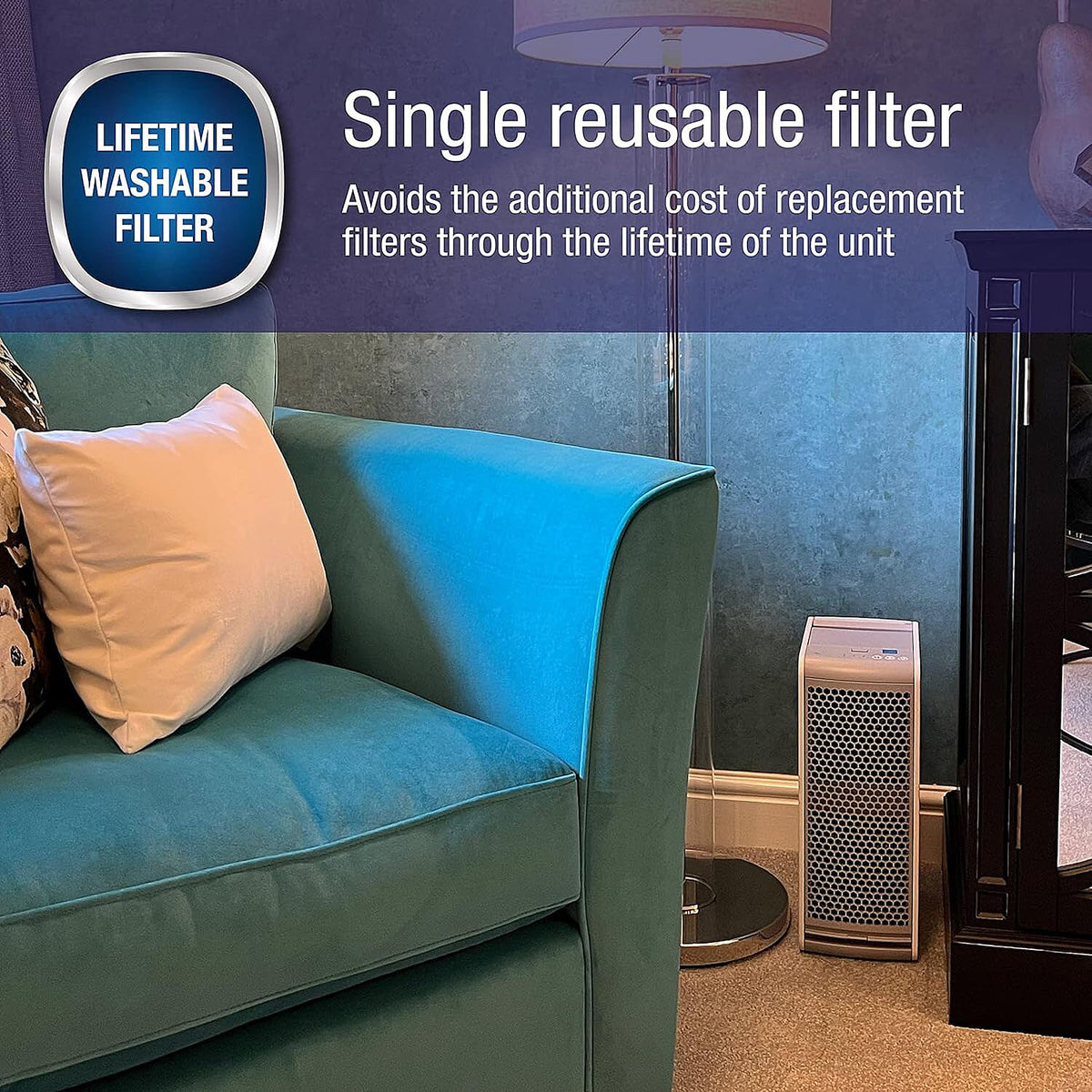 Spear and Jackson Midi AirZone Air Purifier for Home - Static Charge ION Purifier 8034246 3