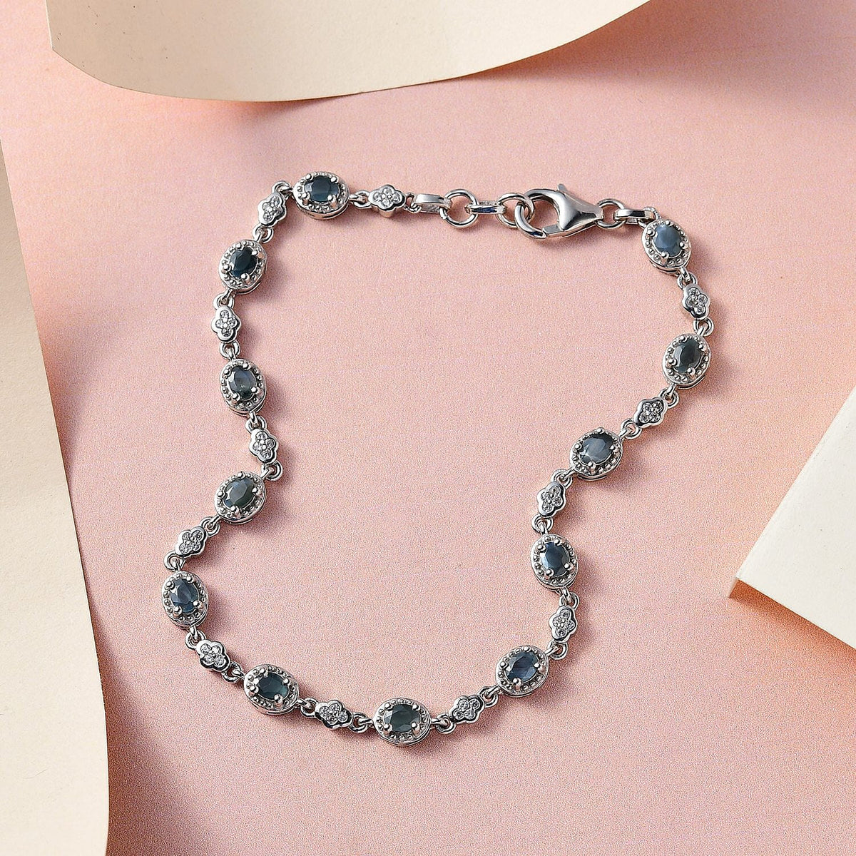 Alexandrite and Natural Zircon Bracelet (Size - 7.5) in Platinum Overlay Sterling Silver 2.51 Ct, Silver Wt. 7.60 Gms 7257348 3