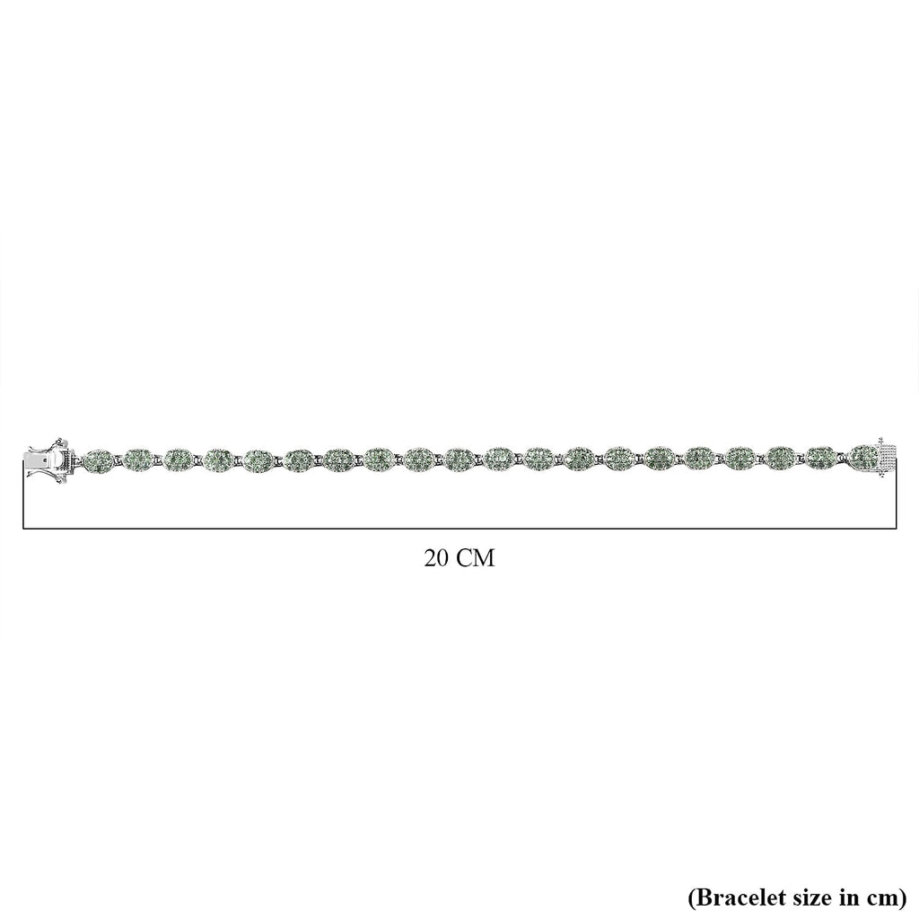 Alexandrite Bracelet (Size - 7.5) in Platinum Overlay Sterling Silver 3.59 Ct, Silver Wt. 10.98 Gms.