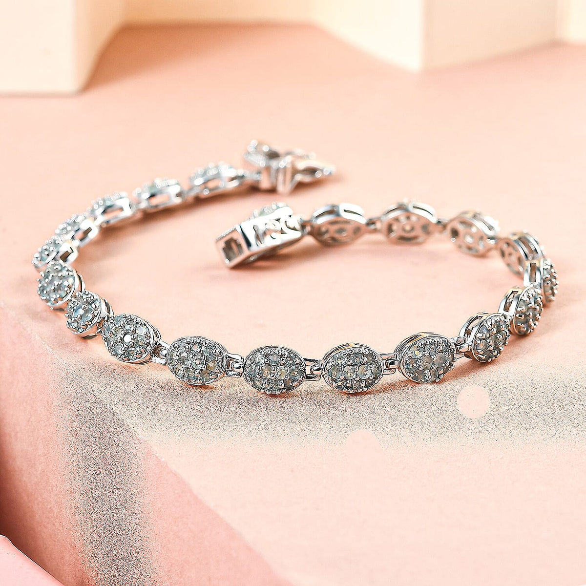 Alexandrite Link Bracelet (Size - 8) in Platinum Overlay Sterling Silver 3.84 Ct, Silver Wt. 11.31 Gms 7180140 2