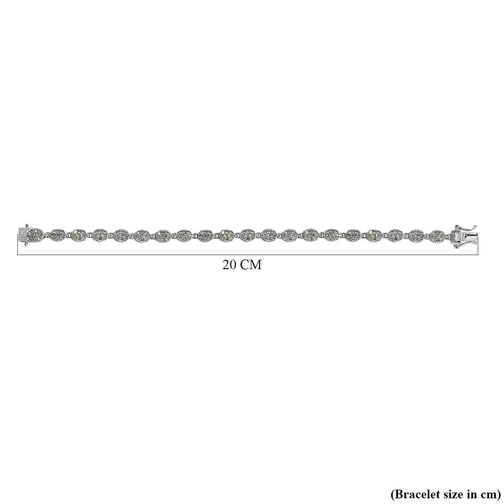 Alexandrite Link Bracelet (Size - 8) in Platinum Overlay Sterling Silver 3.84 Ct, Silver Wt. 11.31 Gms