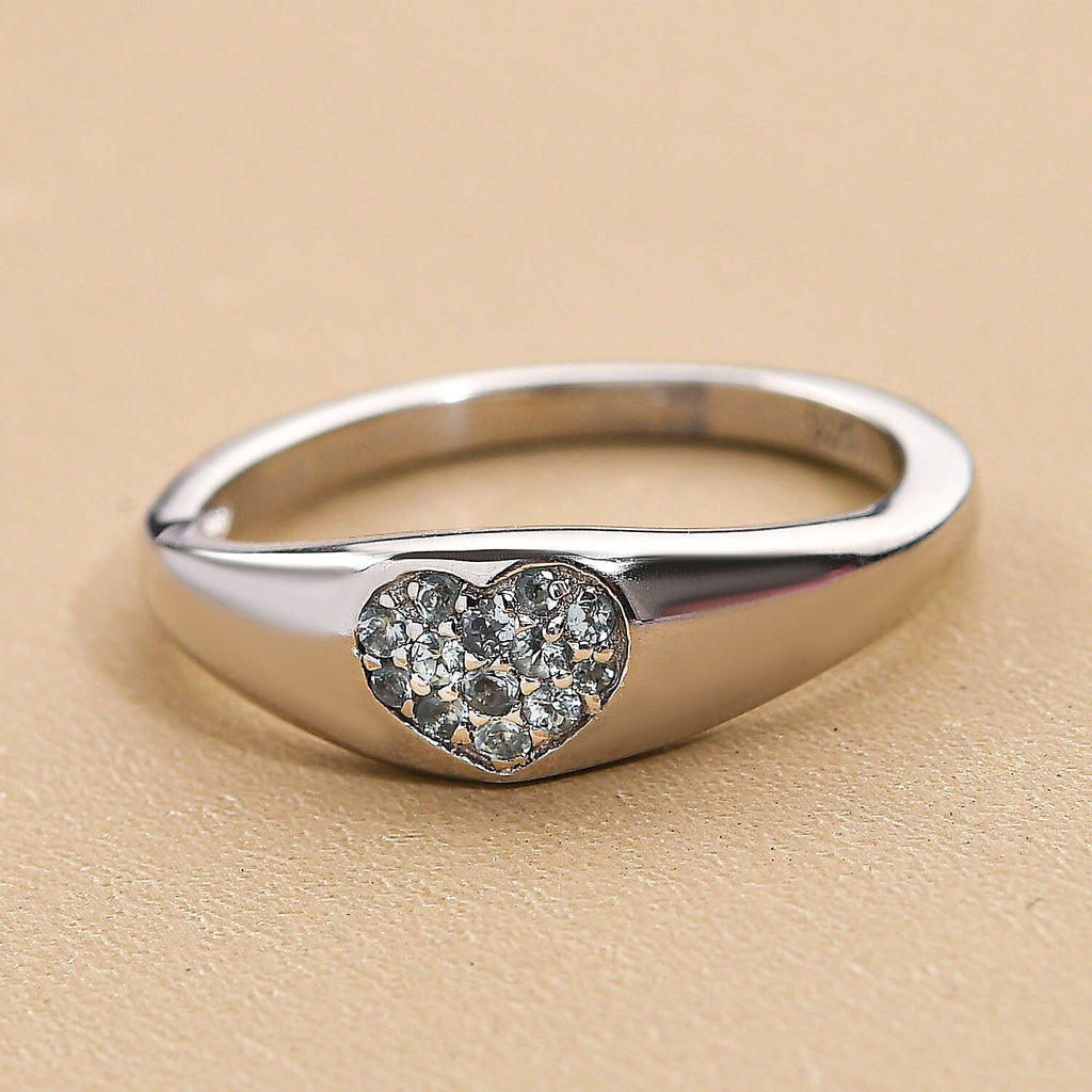Alexandrite Ring in Platinum Overlay Sterling Silver