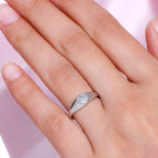 Alexandrite Ring in Platinum Overlay Sterling Silver