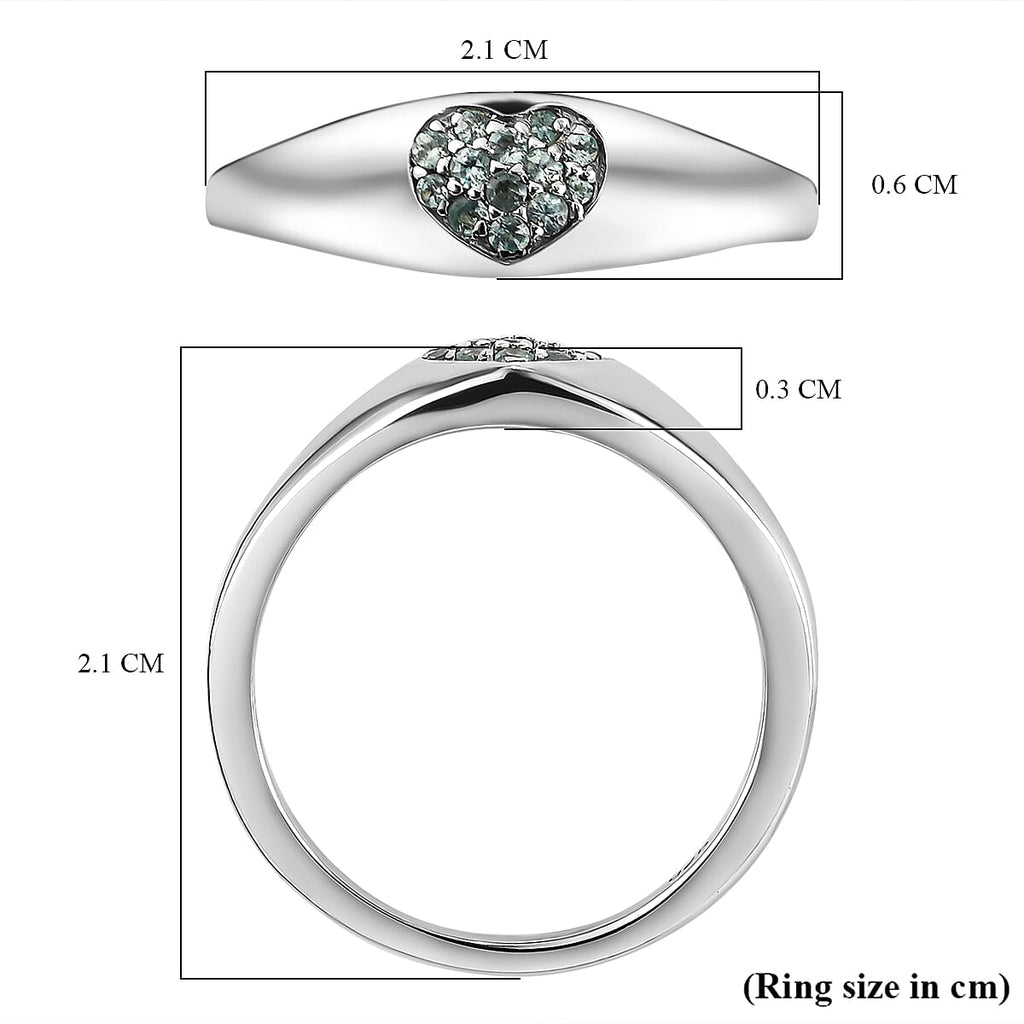 Alexandrite Ring in Platinum Overlay Sterling Silver