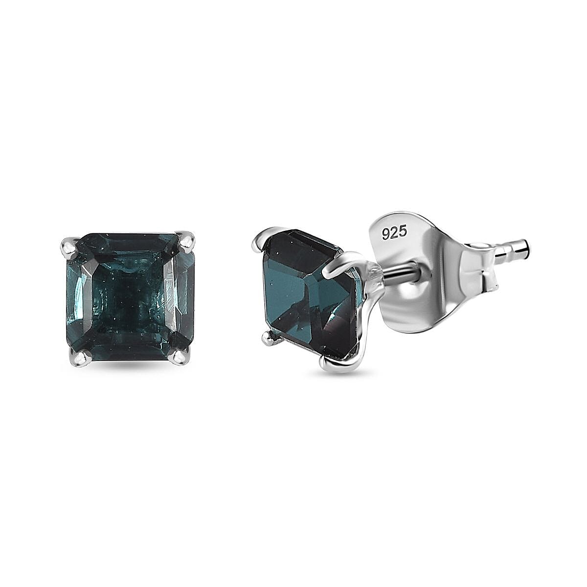 Alexandrite Triplet Quartz Stud Earrings in Platinum Overlay Sterling Silver 2.59 Ct 7704700 0