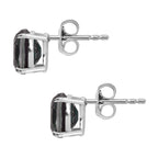 Alexandrite Triplet Quartz Earrings with Push Back in Rhodium Overlay Sterling Silver 2.92 Ct.