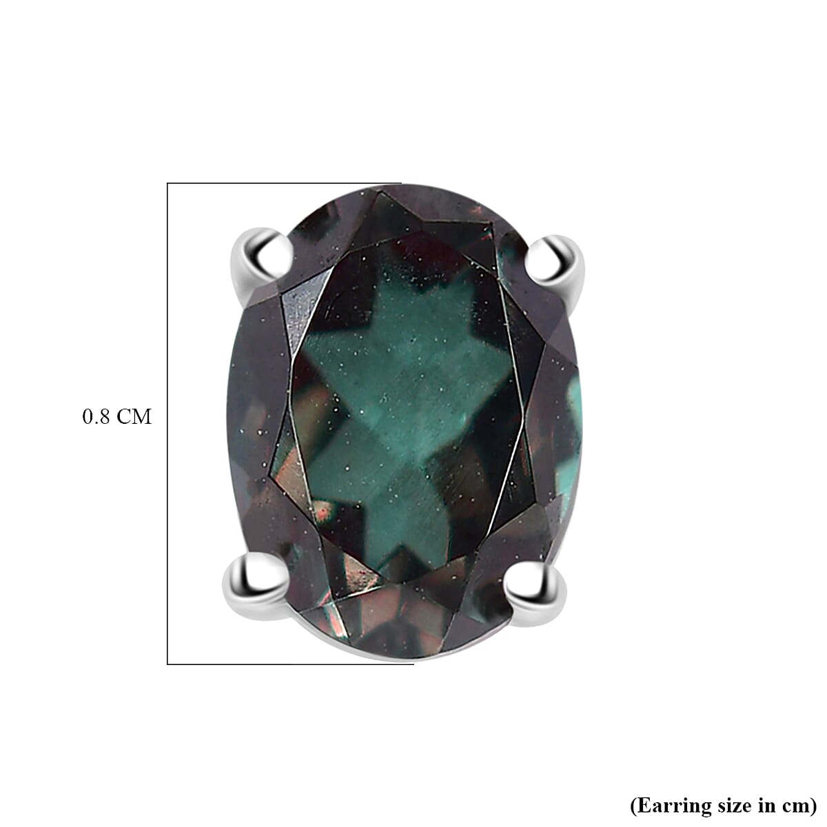 Alexandrite Triplet Quartz Earrings with Push Back in Rhodium Overlay Sterling Silver 2.92 Ct. 7936184 6