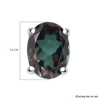 Alexandrite Triplet Quartz Earrings with Push Back in Rhodium Overlay Sterling Silver 2.92 Ct.