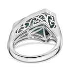 Alexandrite Triplet Quartz Fancy Ring in Rhodium Overlay Sterling Silver 5.84 Ct.