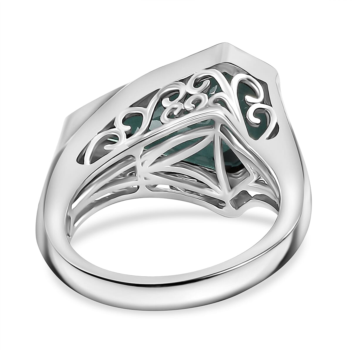Alexandrite Triplet Quartz Kite Solitaire Ring in Rhodium Overlay Sterling Silver 7936201 5