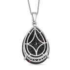 BIGGEST SIZE Alexandrite Triplet Quartz Pear Cut Solitaire Pendant with Chain (Size 20) in Rhodium Overlay Sterling Silver 50.00 Ct.