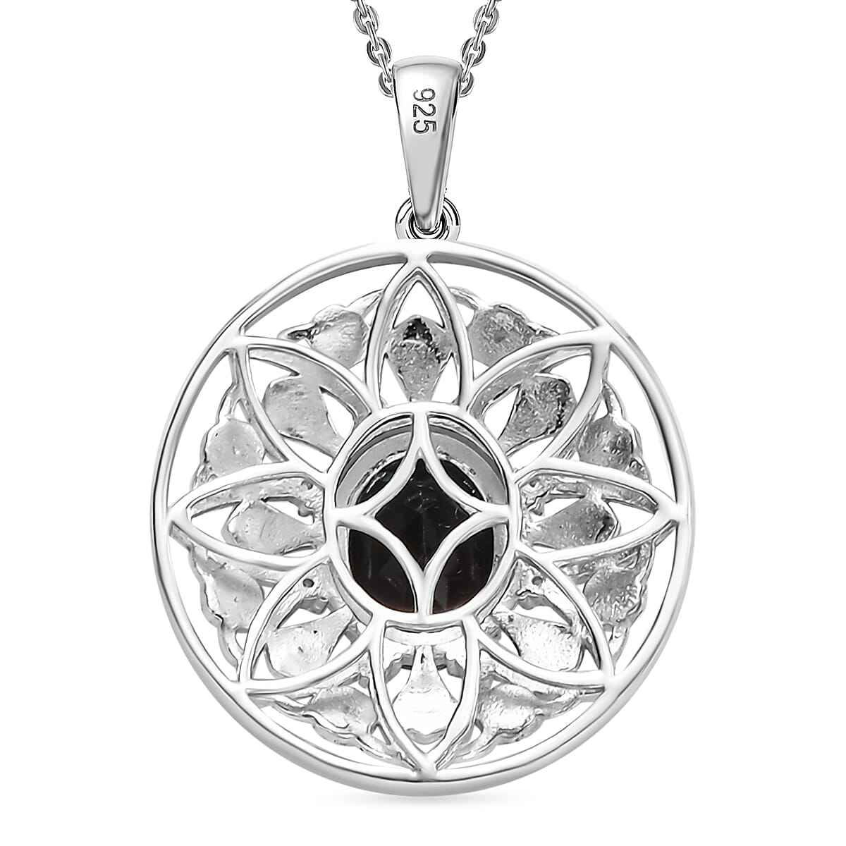 Alexandrite Triplet Quartz, White Zircon Floral Pendant with Chain (Size 20) in Rhodium Overlay Sterling Silver 4316960 5