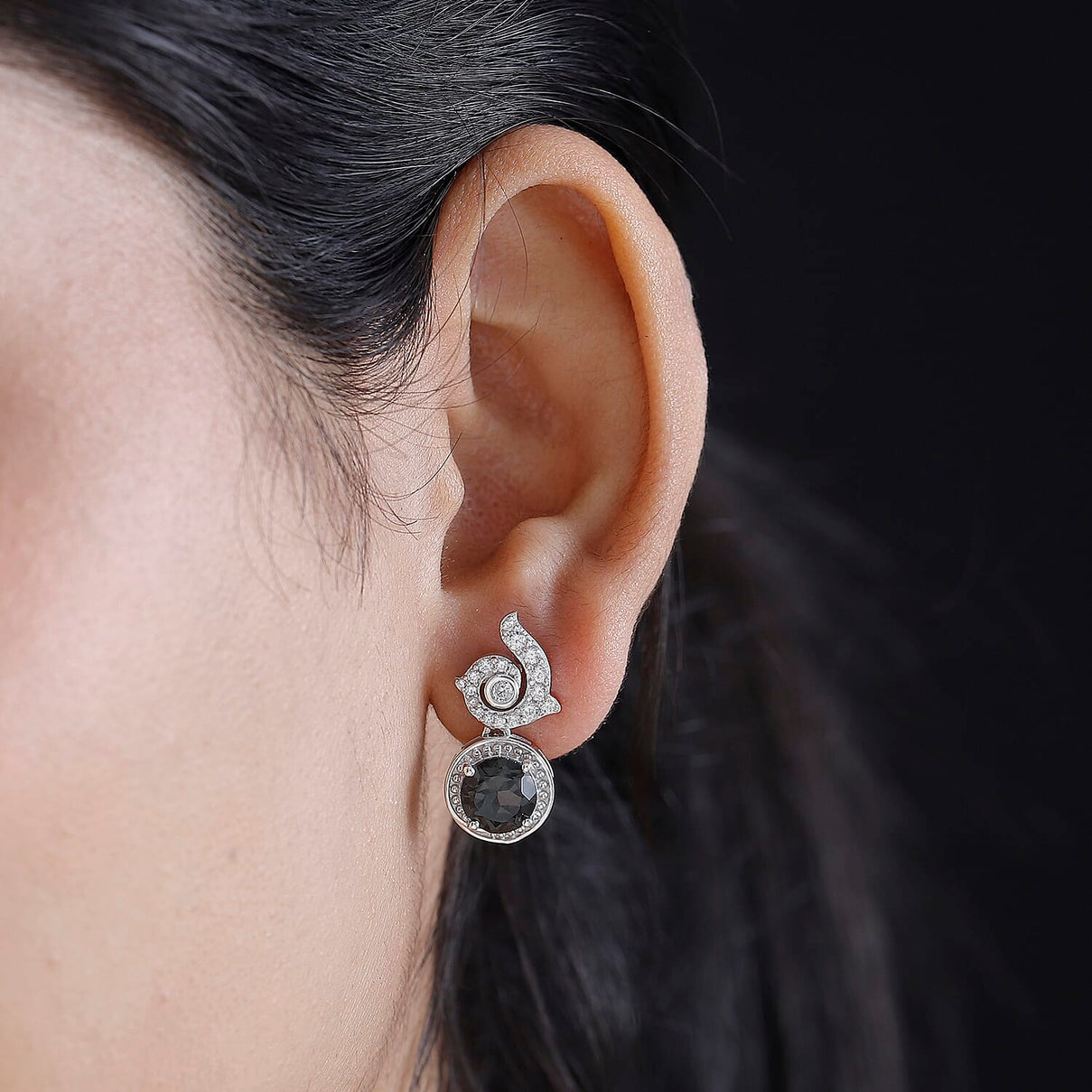 Alexandrite Triplet Quartz, White Zircon Drop Earrings in Rhodium Overlay Sterling Silver 7960653 3