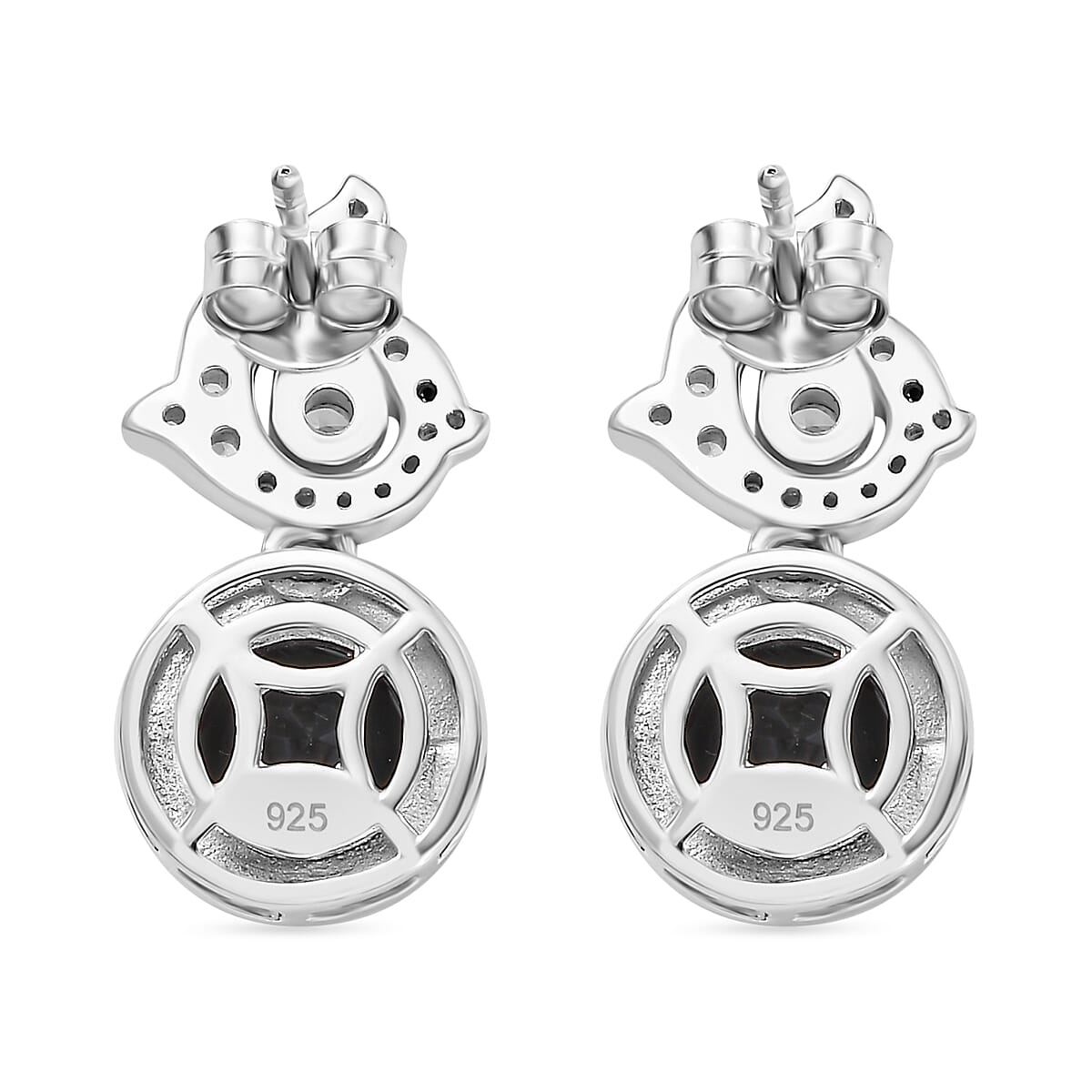 Alexandrite Triplet Quartz, White Zircon Drop Earrings in Rhodium Overlay Sterling Silver 7960653 5