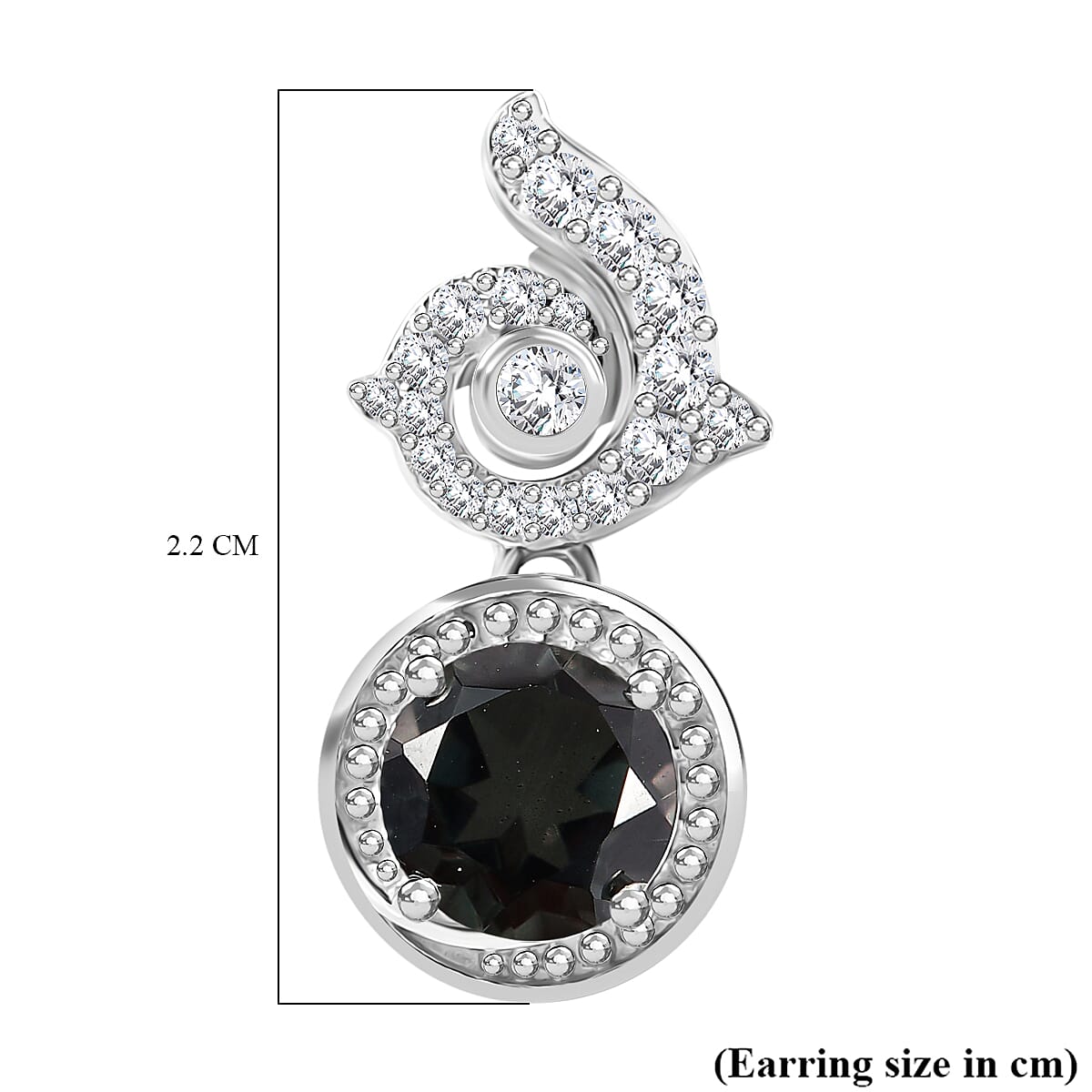 Alexandrite Triplet Quartz, White Zircon Drop Earrings in Rhodium Overlay Sterling Silver 7960653 6